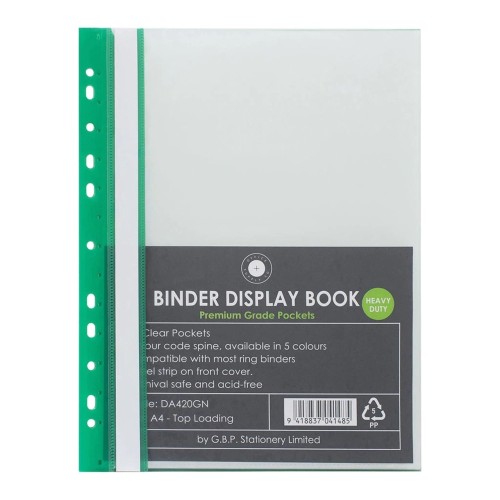 OSC Binder Display Book A4 20 Pocket Green OSC Binder Display Book A4 20 Pocket Green