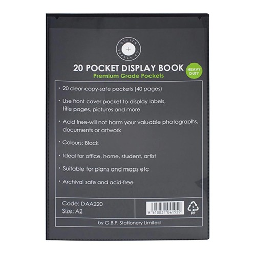 OSC Insert Display Book A2 20 Pocket Black OSC Insert Display Book A2 20 Pocket Black
