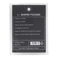 6-Pack - L Shaped Pockets OSC Heavy Duty Clear 180 Microns A5