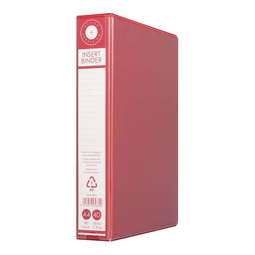 OSC Insert Binder A4 4D 38mm Red OSC Insert Binder A4 4D 38mm Red