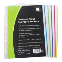 100 OSC Copysafe Pockets 5-Colours 50 Micron A4