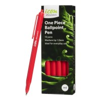 One Piece Ballpoint Pen Red