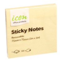 Sticky Notes 75mm x 75mm Yellow