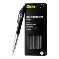 Click Ballpoint Pen 10-Pack 1.0mm Medium Nib Black