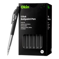 Click Ballpoint Pen 50-pack 1.0mm Medium Tip Black