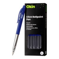 Click Ballpoint Pen 10-pack 1.0mm Medium Tip Blue