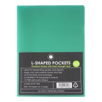 12-Pack L Shaped Pockets Green OSC 180 Micron A4