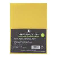 12 x L Shaped Pockets Yellow 180 Micron A4