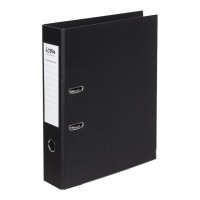 Lever Arch File Linen Black Foolscap