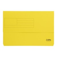 Document Wallet 25mm Expanding Gussett Yellow Foolscap