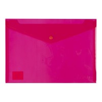 PP Document Wallet A4 Button Closure Red