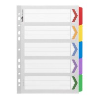 Cardboard Dividers with Reinforced Tabs 5 Tab Coloured