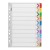 Cardboard Indices with Reinforced Tabs 1-10 Coloured