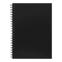Spiral Notebook A4 Hard Cover Black 200 pg