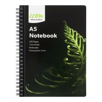 Spiral Notebook A5 PP Cover Black 200 pg