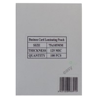 100 Gloss Laminating Pouches ID Size 75mm x 105mm 125 Micron