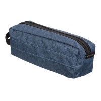 Pencil Case Barrel 2 Zip Dark Blue 220x80x80mm