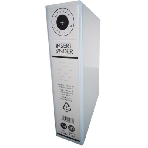 OSC Insert Binder A4 3D 50mm White OSC Insert Binder A4 3D 50mm White