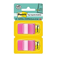 Post-it Flags 680-BP2 Twin Pack Bright Pink 25 x 43mm 100 Flags