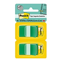 Post-it Flags 680-GN2 Twin Pack Green 25x43mm 100 Pack
