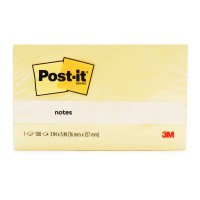 Post-it Notes Yellow 655-Y 76x127mm 100-Sheet Pad