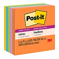 5-Pack Post-it Super Sticky Notes 654-5SSAU 76x76mm Energy (Rio)