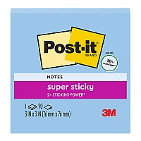 Post-it Rec Super Sticky Notes 654R-1SSWDM 76x76mm Washed Denim 90sh