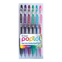 Pilot Pop'lol Gel Fine Colours, Pack of 6 HS