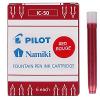 Pilot Fountain Pen Ink Cartridge Red, Pack of 6 (IC-50-R)