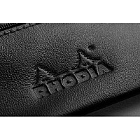 Rhodia Leather Pencil Case Black 22cm x 8.8cm