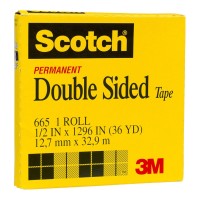 Scotch Double Sided Tape 665 12.7mm x 33m Refill Roll