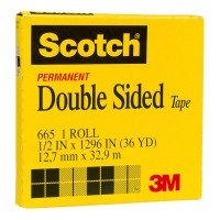 Scotch Double Sided Tape 665 12.7mm x 32.9m refill roll