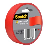 Scotch Expressions Masking Tape 3437-PRD-ESF 24mm x 18m Red