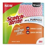 Scotch-Brite Anti-Bacterial All Purpose Absorbent Wipe 12 Pack