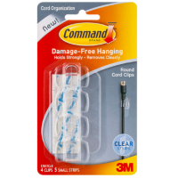 Command Clips Round Cord 17017CLR Clear 4 Pack