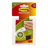 Command Picture Hanger 17042 Large White Sawtooth 3 Pack