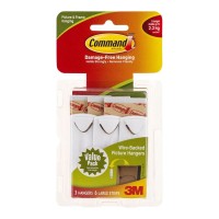 Command Picture Hanger 17043 Large White Wire-Backed 3 Pack