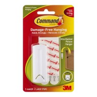 Command Picture Hanger 17041 Large White Wire-Backed
