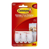 Command Hook 17066 Micro White 3 pack