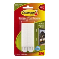 Command Strips Picture Hanging 17206 Large White 4 Pack