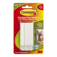 Command Strips Picture Hanging 17207 Narrow White 4 Pack