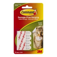 Command Strips Poster 17024 Small White 12 Pack