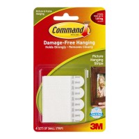 Command Strips Picture Hanging 17202 Small White 4 Pack