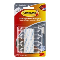 Command Clips Cord Organiser 17302CLR Small Clear 8 Pack