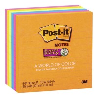 6-Pack Post-it Super Sticky Lined Notes 675-6SSUC 101x101mm Energy (Rio)