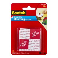 Scotch Mounting Squares Removable 108 16 pack