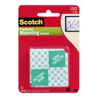 Scotch Indoor Mounting Squares 111 25x25mm 24 Pack