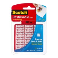 Scotch Restickable Mounting Tabs R100 25x25mm 18 Pack
