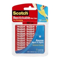 Scotch Restickable Mounting Tabs R103 13x13mm 72 pack