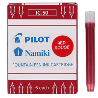 Pilot Fountain Pen Ink Cartridge Red 6Pk (IC-50-R)